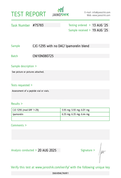 2X Blend CJC-1295 No DAC (5mg) / Ipamorelin (5mg)