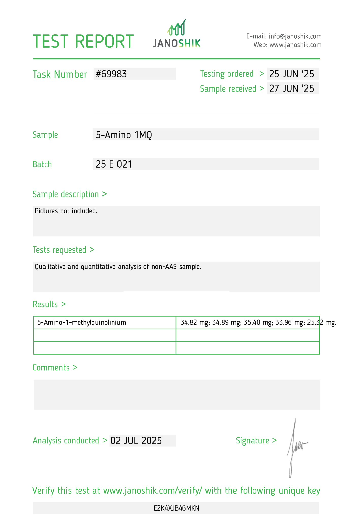 5-Amino-1mq (30mg) x 60 Tablets