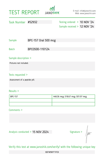 BPC-157 (500mcg) x 30 Tablets