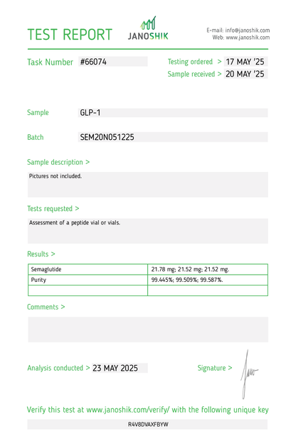 GLP-1 S (20 mg) Lypholized