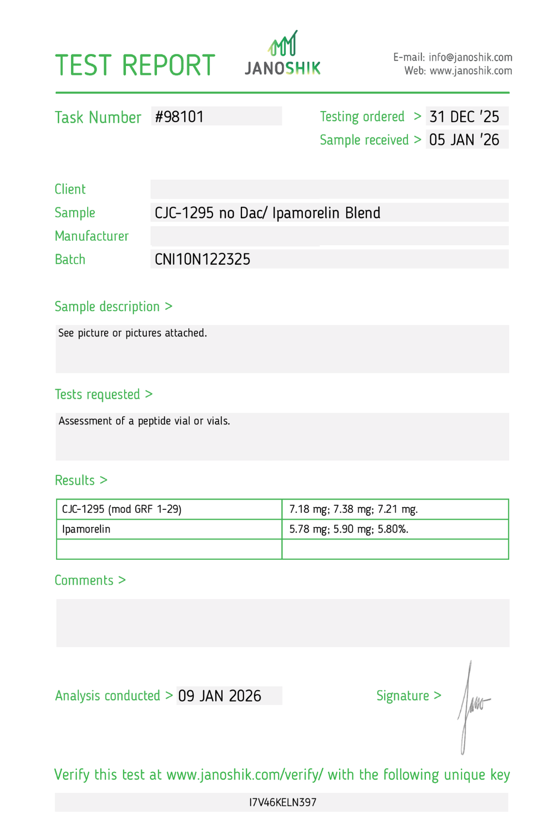 2X Blend CJC-1295 No DAC (5mg) / Ipamorelin (5mg)