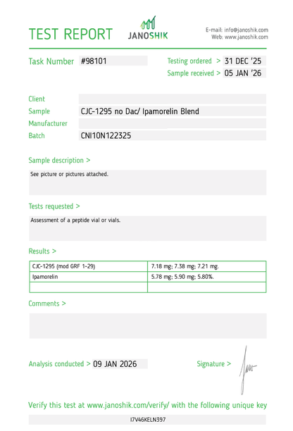 2X Blend CJC-1295 No DAC (5mg) / Ipamorelin (5mg)