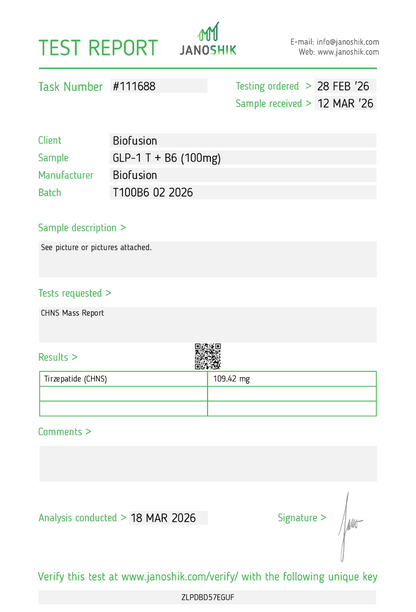 GLP-1 T | B6 (100mg) Lyophilized
