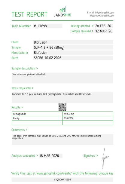 GLP-1 S | B6 (50mg) Lyophilized