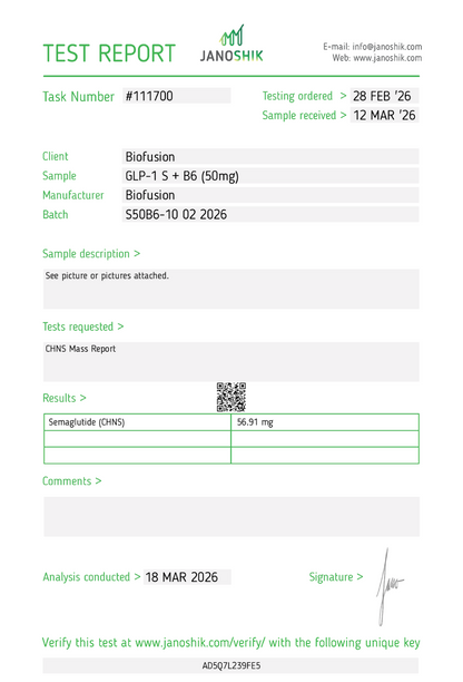GLP-1 S | B6 (50mg) Lyophilized