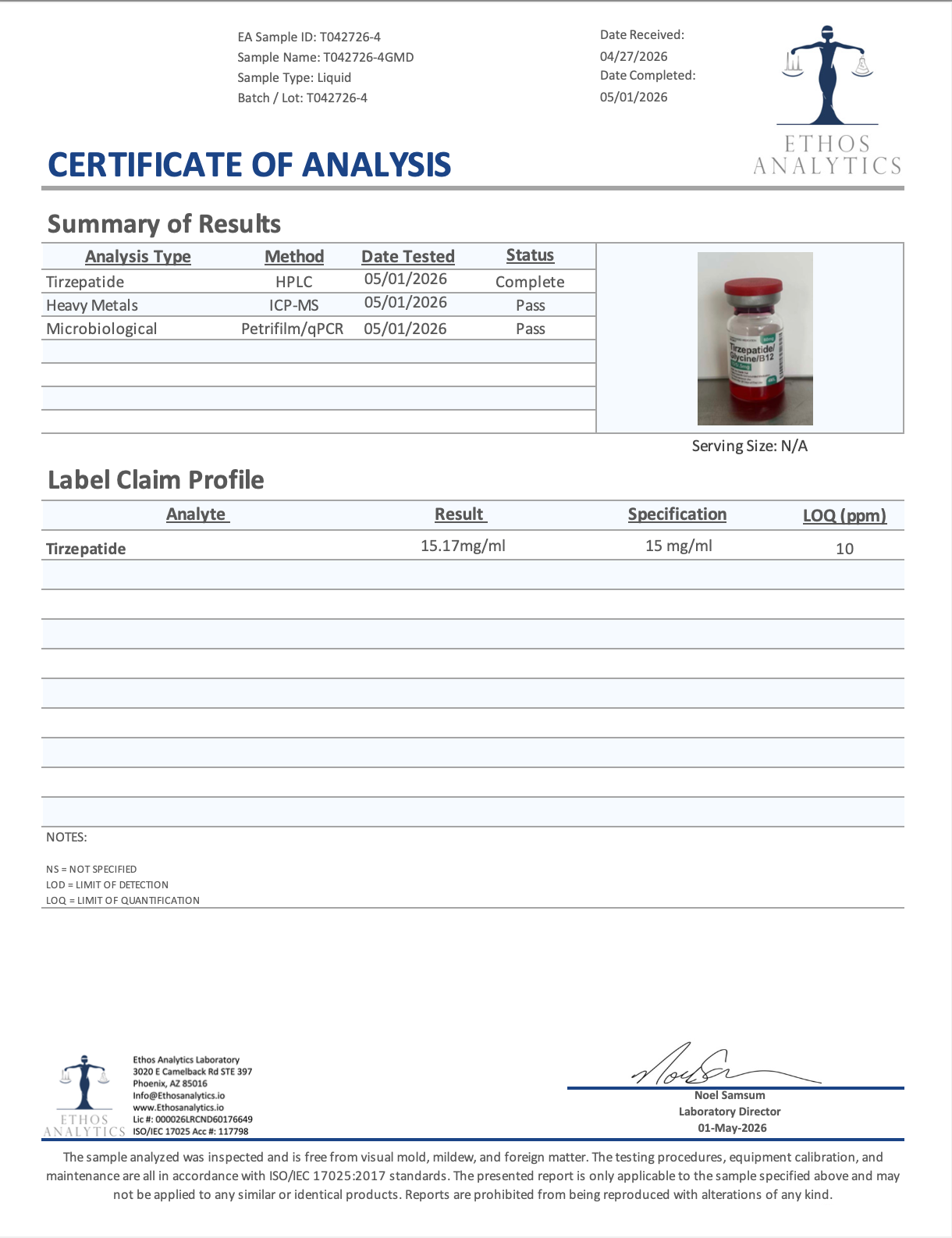 GLP-1 T (75 mg/5ml + Glycine + b12)